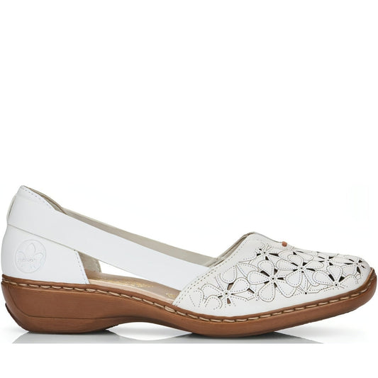 Rieker womens white casual part-open sandals | Vilbury London