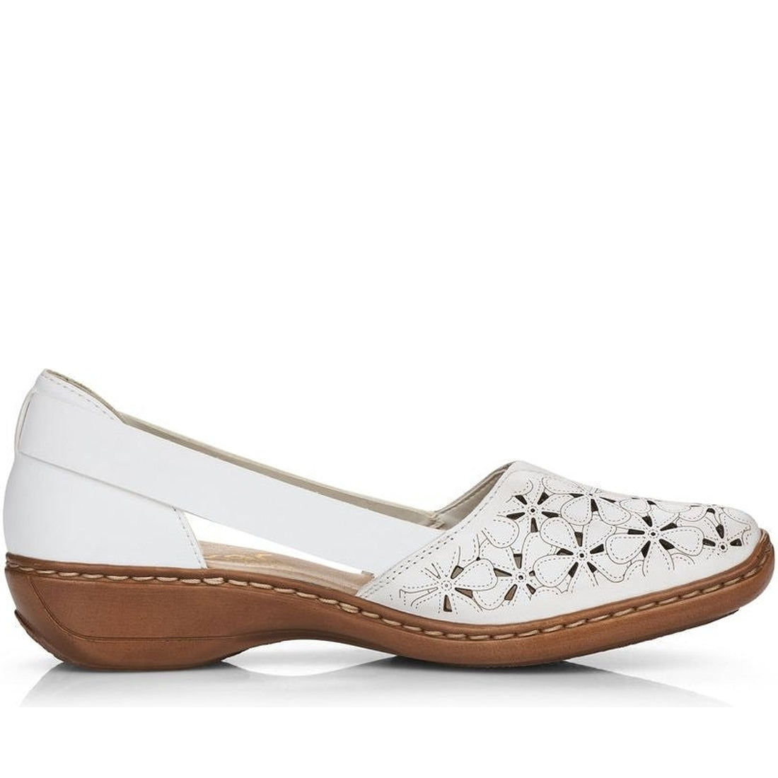 Rieker womens white casual part-open sandals | Vilbury London