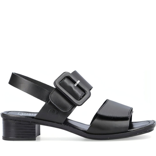 Rieker womens black casual open sandals | Vilbury London