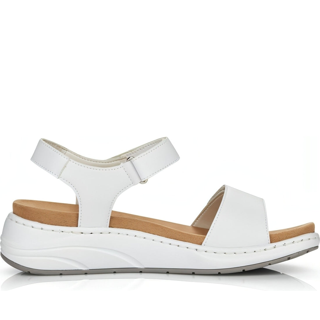 Rieker womens white casual open sandals | Vilbury London