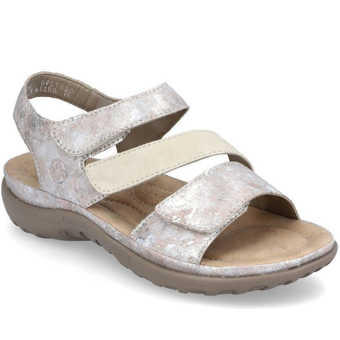 Rieker womens silver casual open sandals | Vilbury London