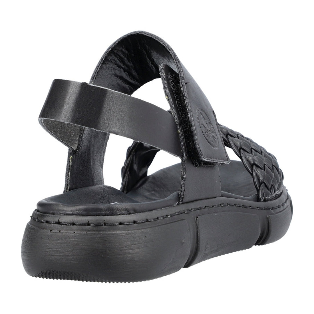 Rieker Womens black casual open sandals | Vilbury London