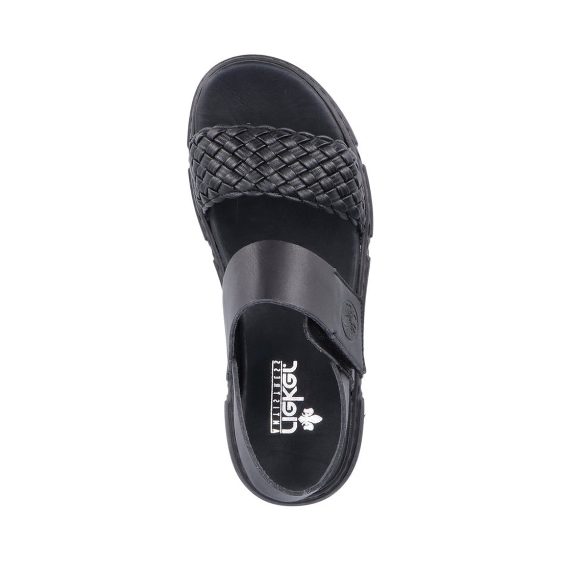 Rieker Womens black casual open sandals | Vilbury London