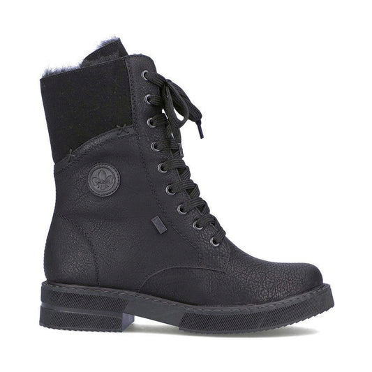 Rieker womens black casual closed booties | Vilbury London