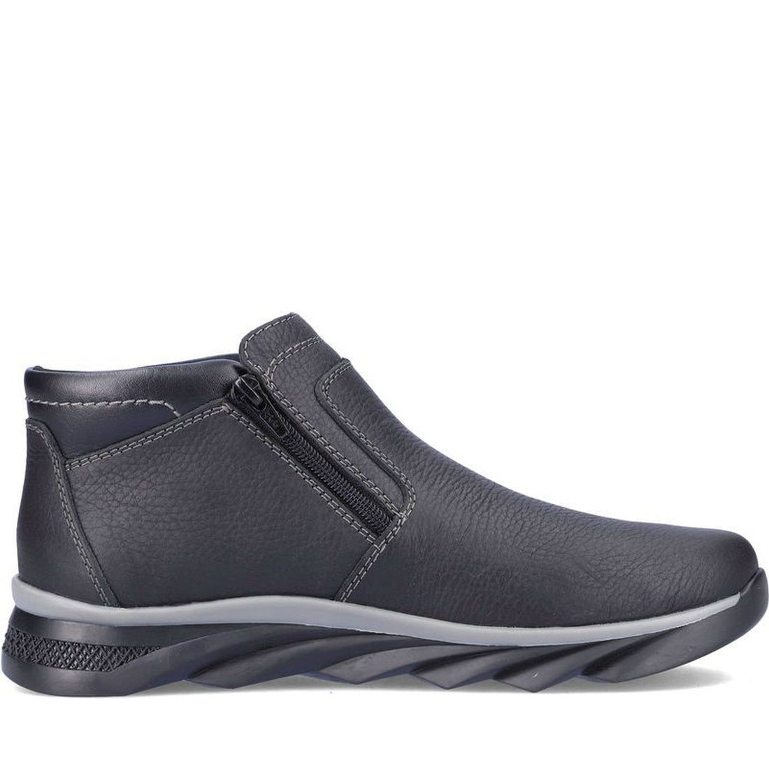 Rieker mens black casual closed booties | Vilbury London