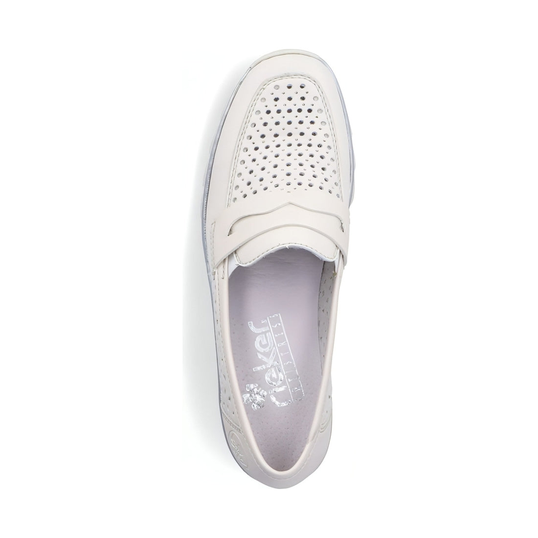 Rieker womens white casual closed loafers | Vilbury London