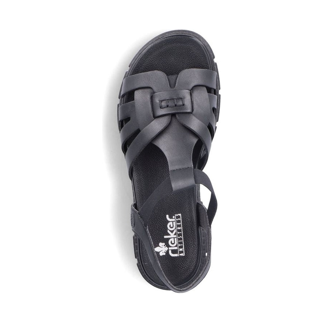 Rieker womens black casual open sandals | Vilbury London