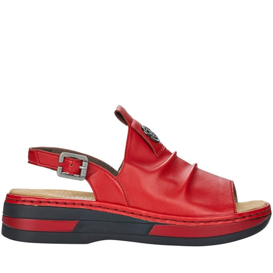 Rieker Womens rosso casual open sandals | Vilbury London