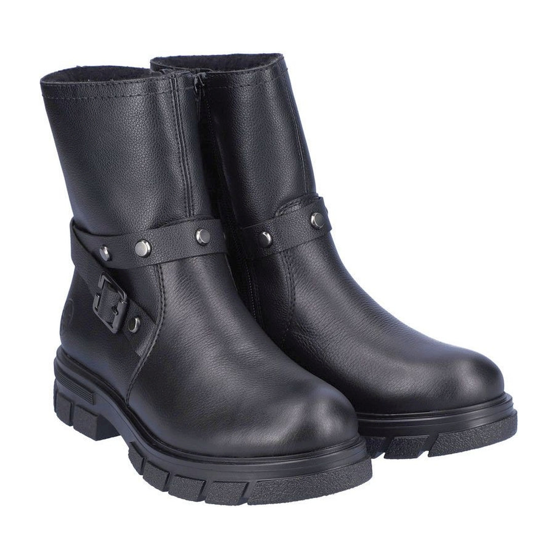 Rieker womens black casual closed booties | Vilbury London