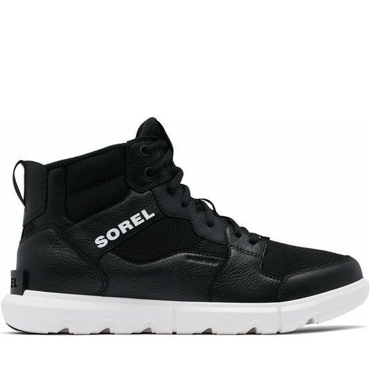 Sorel mens Black sorel explorer sneaker mid wp booties | Vilbury London