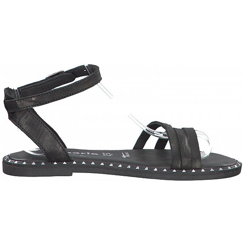 Tamaris Black Low Heel Sandals Sandals 28121 001 | Vilbury London