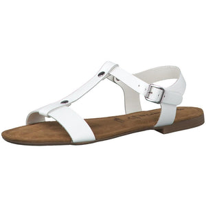Tamaris White Low Heel Sandals Sandals 28149 100 | Vilbury London