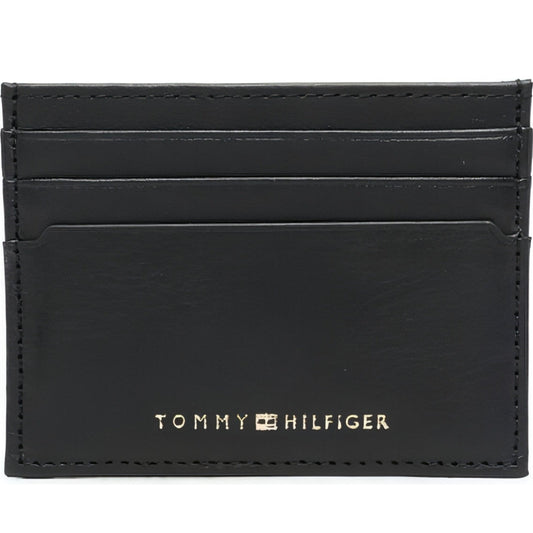 Tommy Hilfiger mens black th premium cc holder card cases | Vilbury London