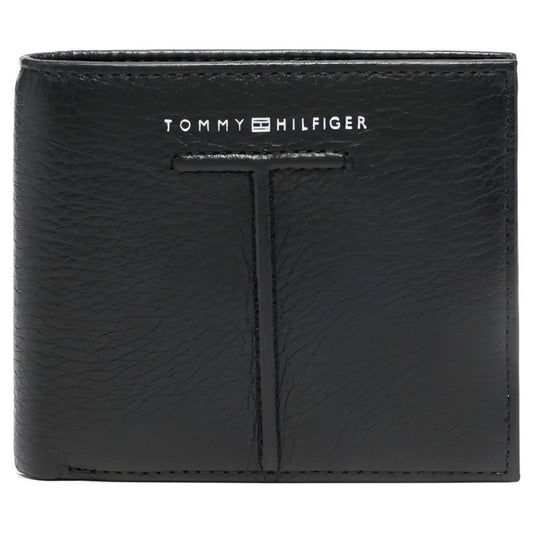 Tommy Hilfiger mens black th central cc and coin | Vilbury London