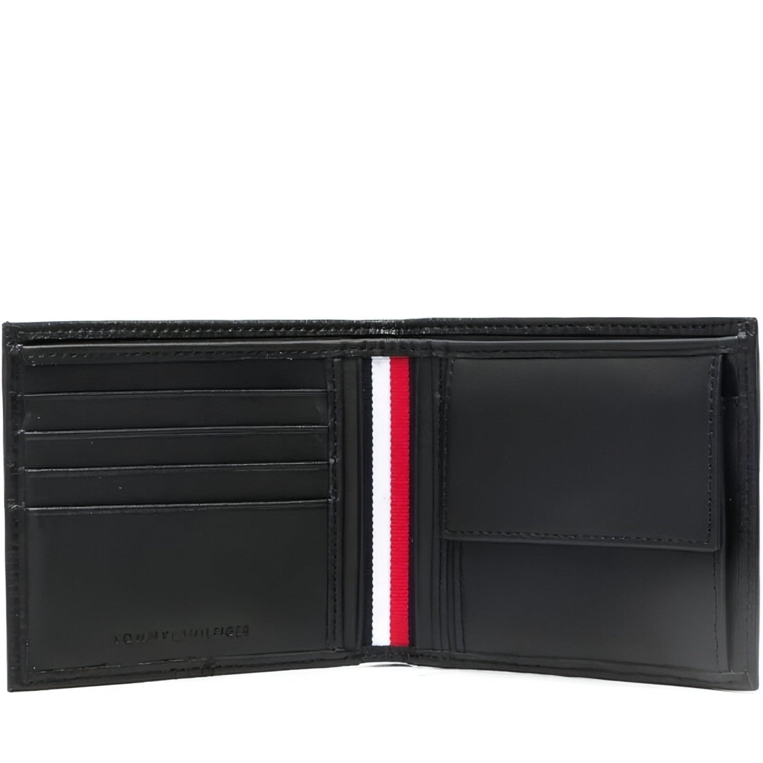 Tommy Hilfiger mens black th central cc and coin | Vilbury London