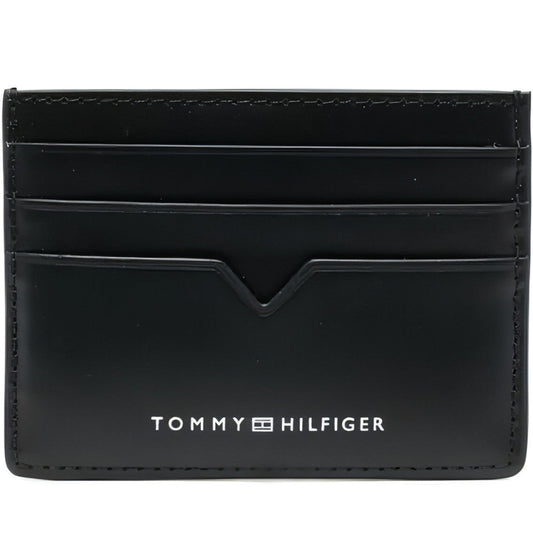 Tommy Hilfiger mens black th cc holder card cases | Vilbury London