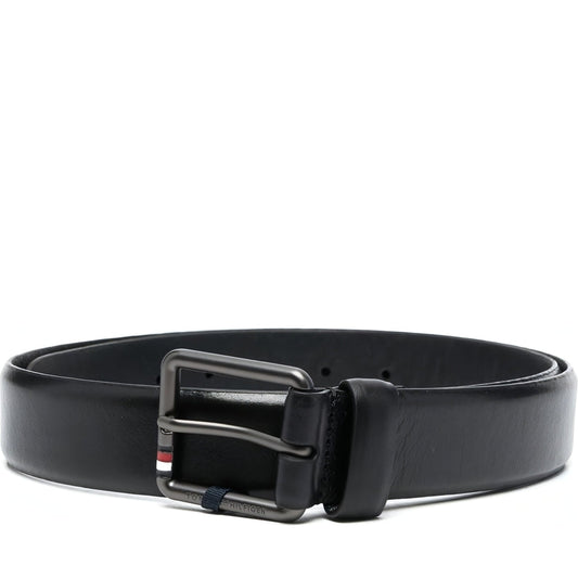 Tommy Hilfiger mens black casual 3.5 belts | Vilbury London