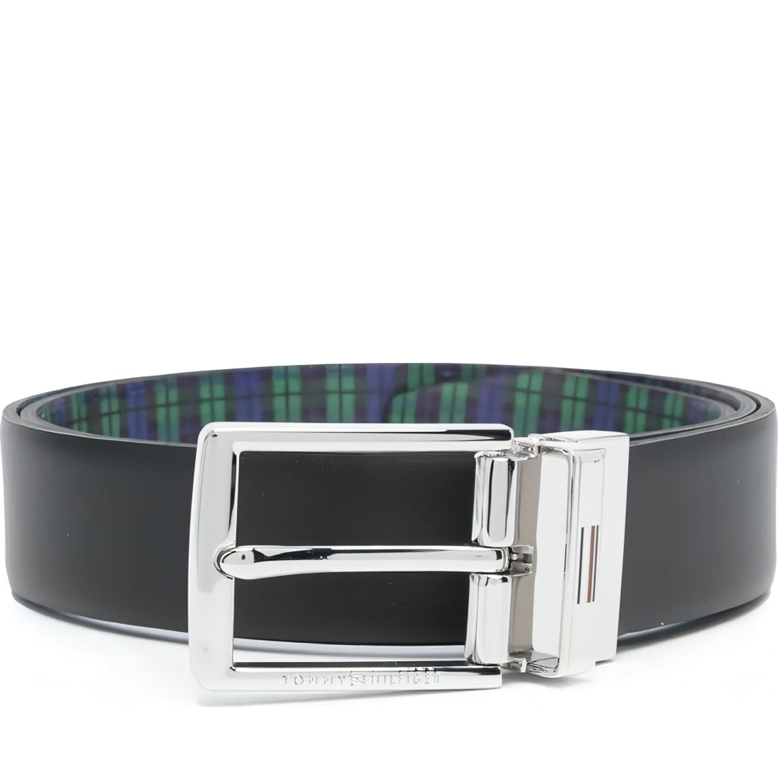 Tommy Hilfiger mens black, blackwatch business 3.5 rev belts | Vilbury London