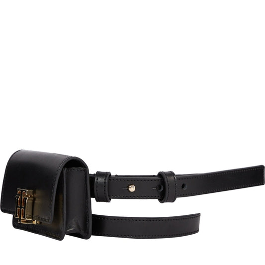 Tommy Hilfiger womens Black outline belt bag | Vilbury London