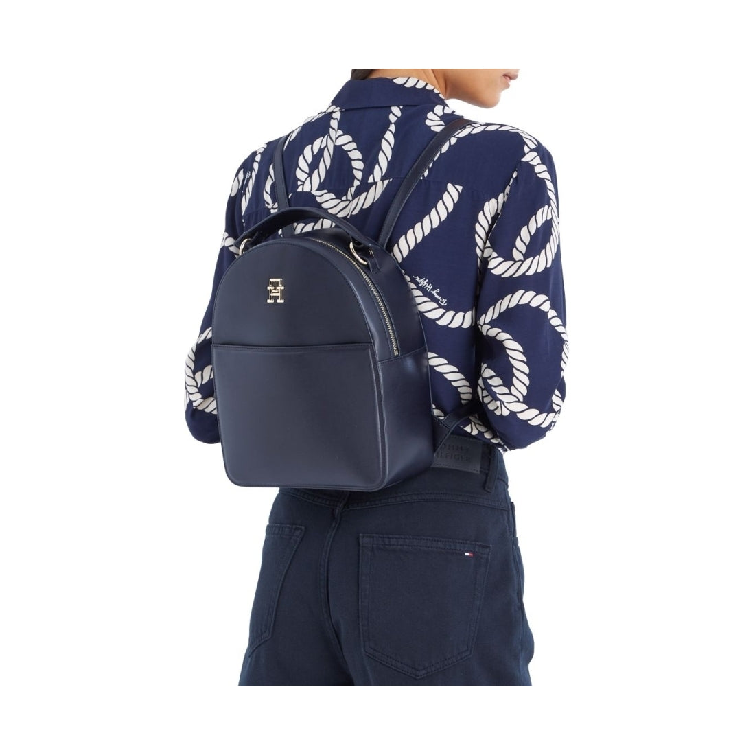 Tommy Hilfiger womens space blue chic backpack | Vilbury London