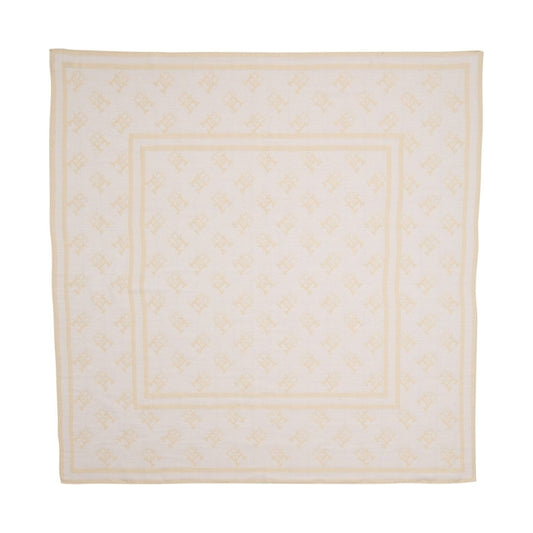 Tommy Hilfiger womens weathered white mix iconic monogram square scarf | Vilbury London
