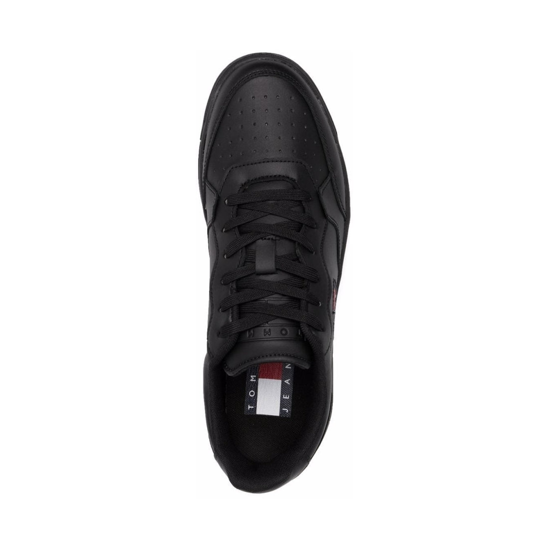 Tommy Jeans Mens Black basket bla shoes | Vilbury London
