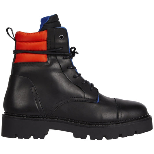 Tommy Jeans mens Black padded lace up heritage boot | Vilbury London