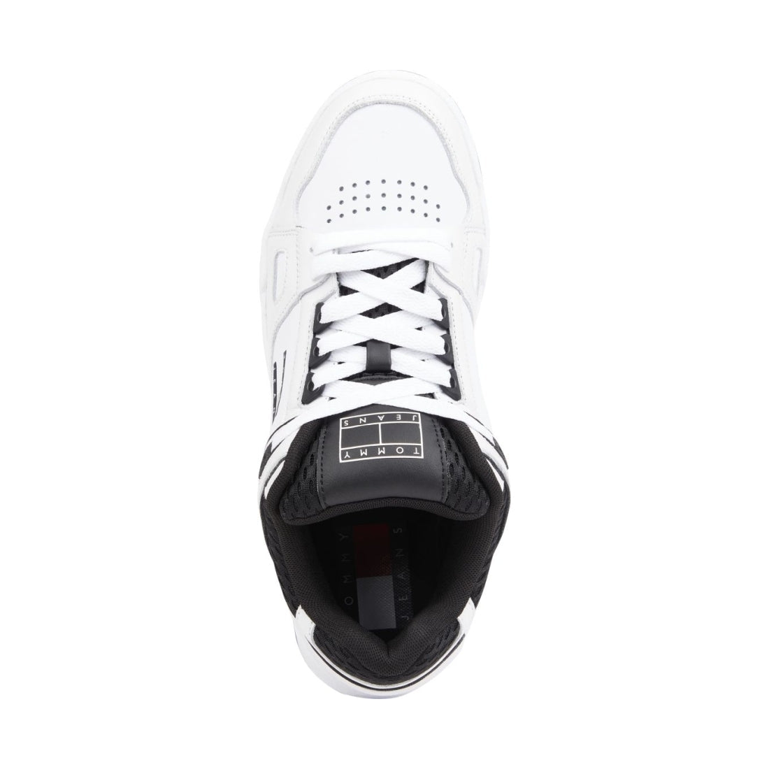 Tommy Jeans mens white skater tongue sport shoe | Vilbury London