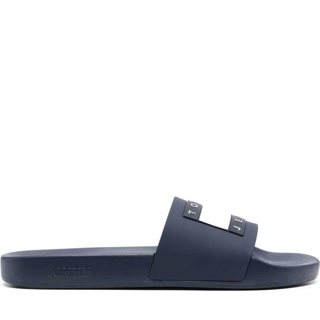 Tommy Jeans mens twilight navy casual open pool slide | Vilbury London