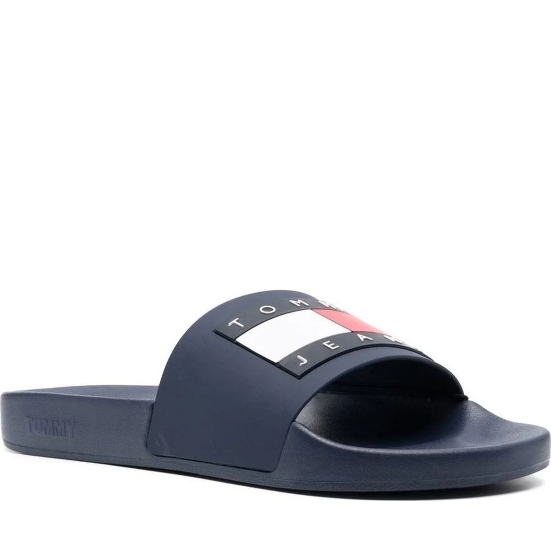 Tommy Jeans mens twilight navy casual open pool slide | Vilbury London