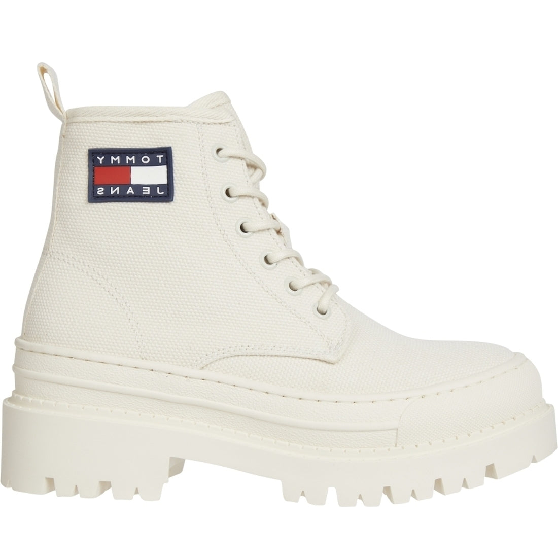 Tommy Jeans womens White Dove foxing boot | Vilbury London