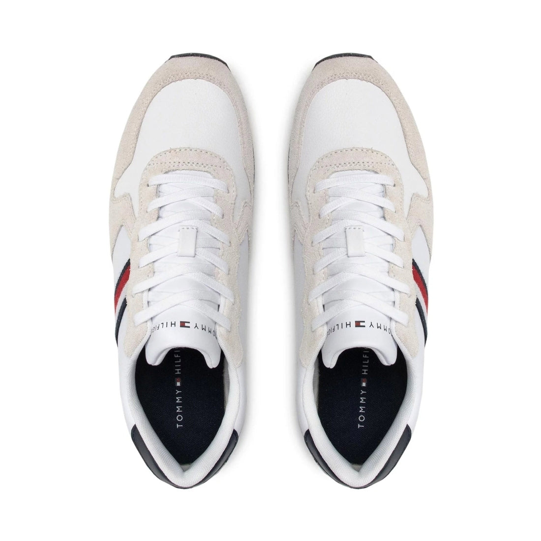 Tommy Hilfiger Mens White iconic runner shoes | Vilbury London