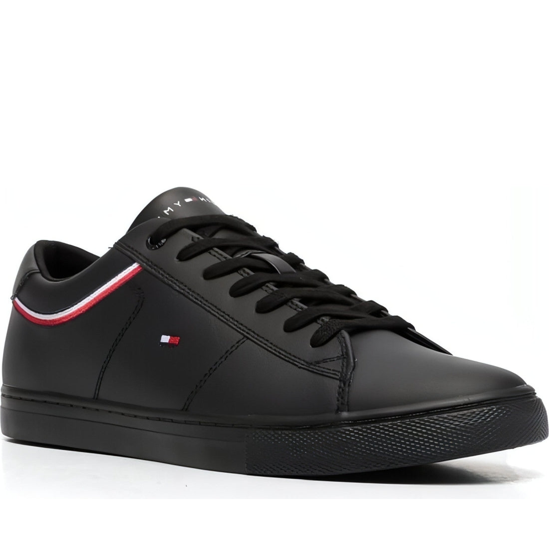 Tommy Hilfiger mens black essential sneaker detail | Vilbury London