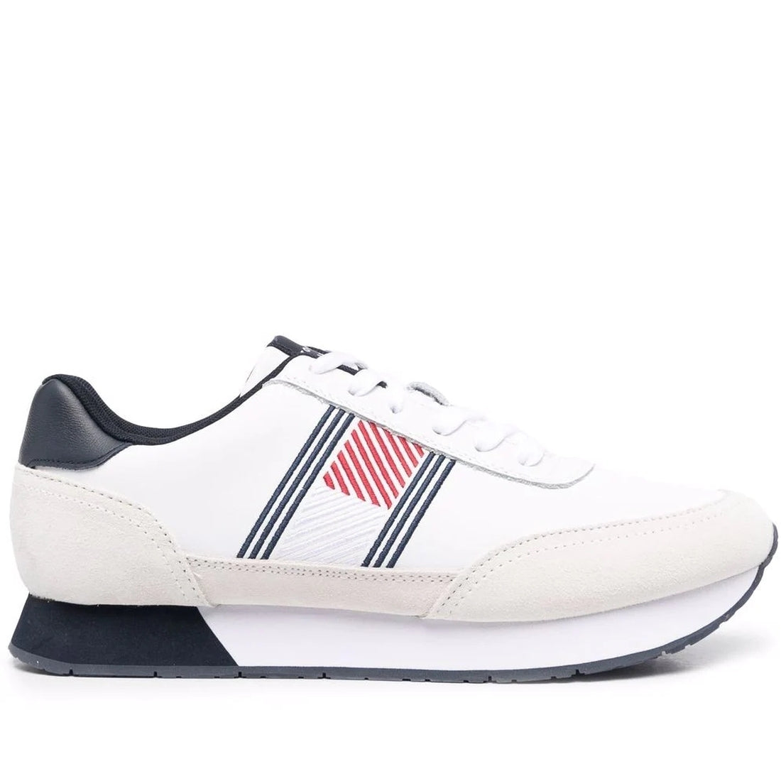 Tommy Hilfiger Mens White runner flag shoes | Vilbury London