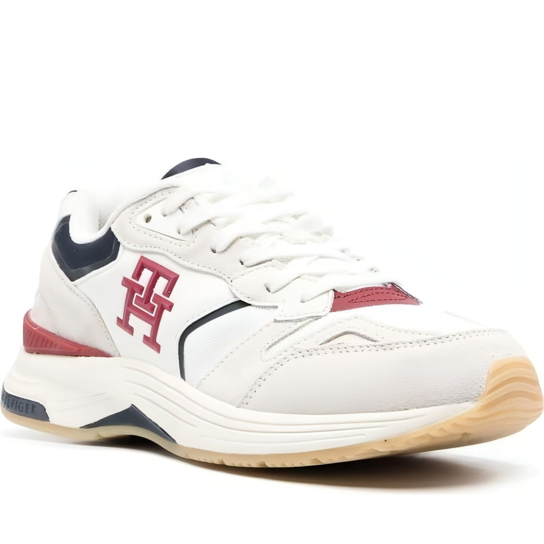 Tommy Hilfiger mens desert sky prep mix rwb trainers | Vilbury London