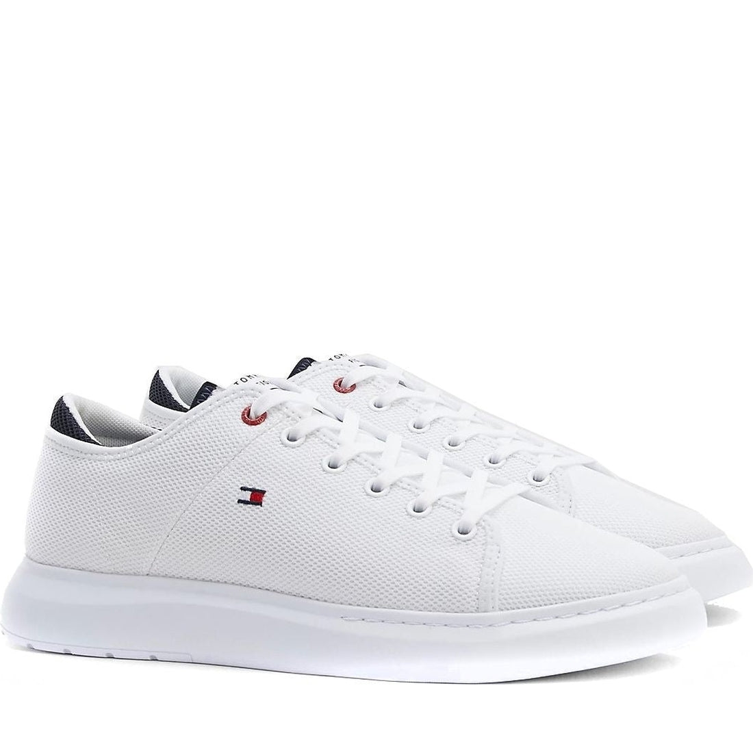 Tommy Hilfiger mens white lightweight cupsole sport shoe | Vilbury London