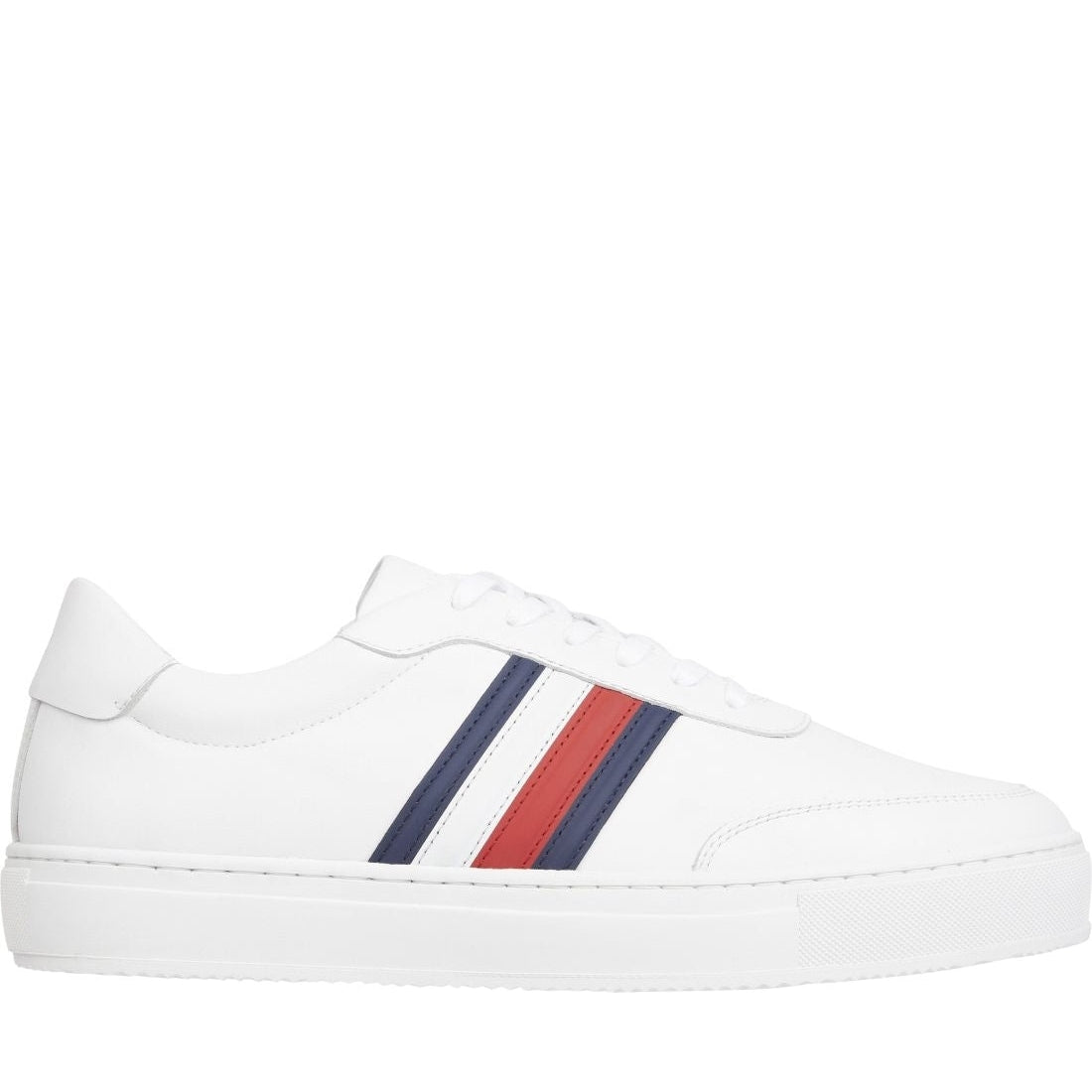 Tommy Hilfiger mens white premium cupsole mono shoe | Vilbury London