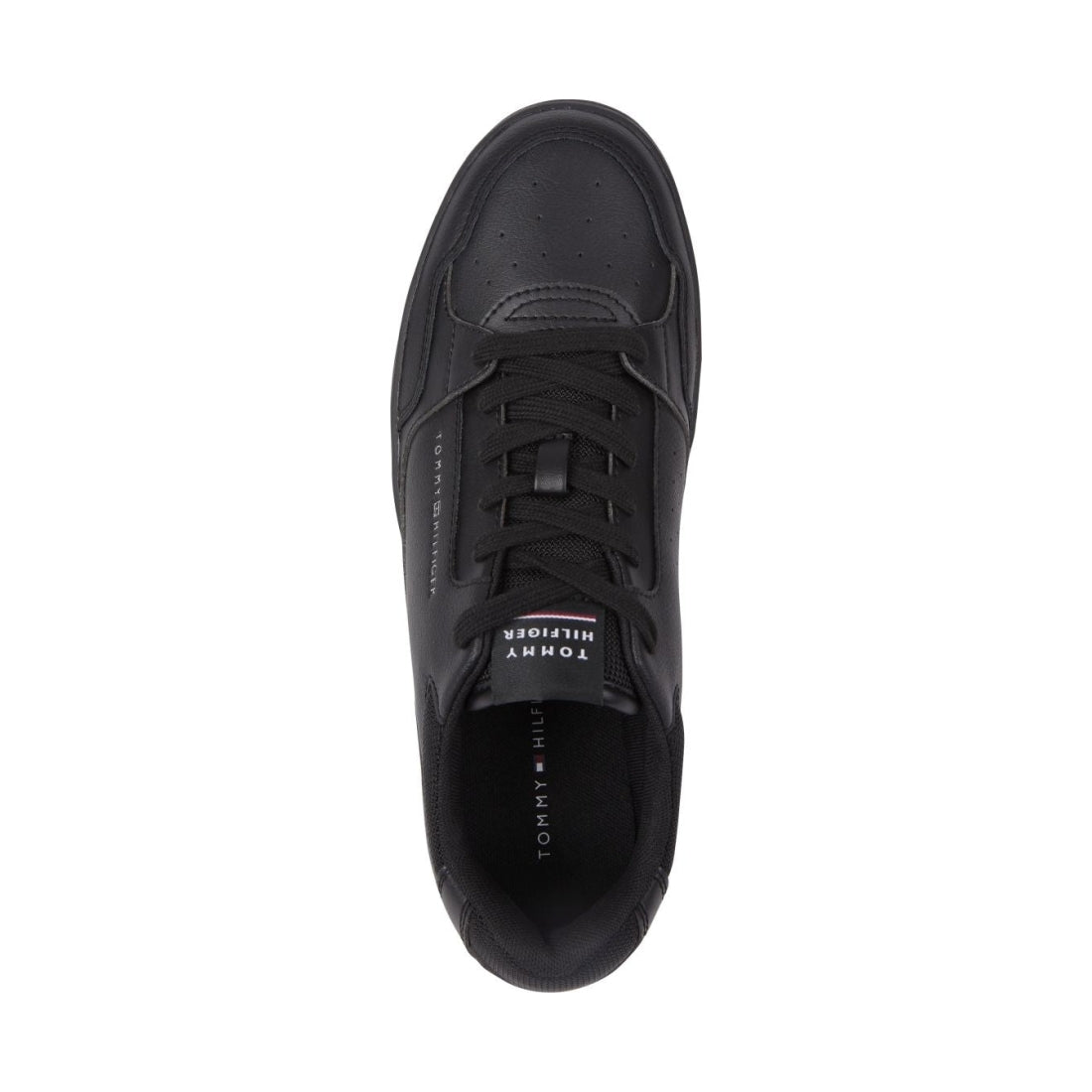 Tommy Hilfiger mens black basket core sport shoe | Vilbury London