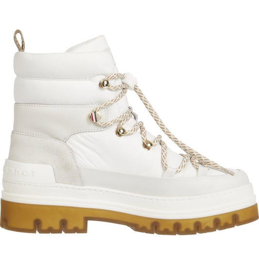 Tommy Hilfiger womens Ecru laced outdoor boot | Vilbury London