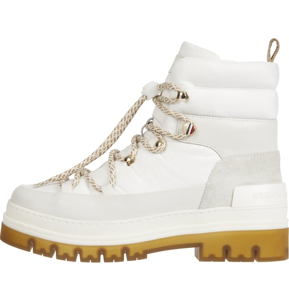 Tommy Hilfiger womens Ecru laced outdoor boot | Vilbury London