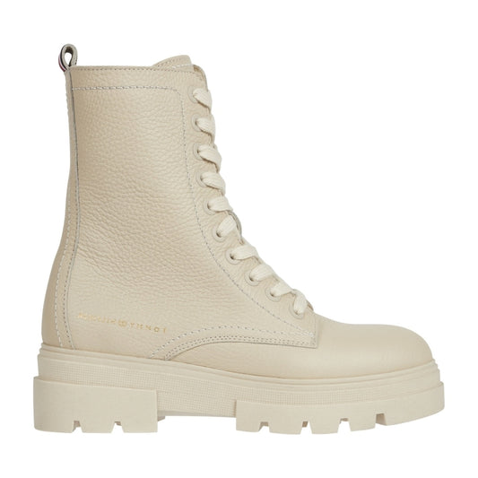 Tommy Hilfiger womens Classic Beige mono lace up boot | Vilbury London