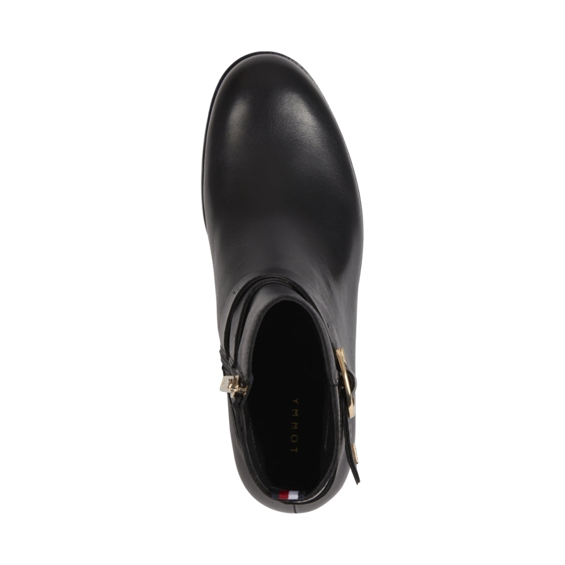 Tommy Hilfiger womens Black belt flat boot | Vilbury London