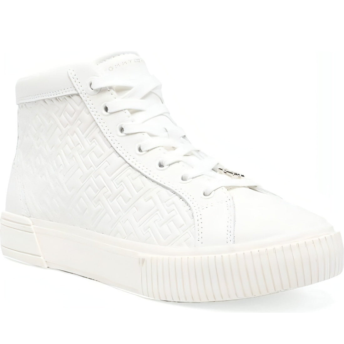 Tommy Hilfiger womens ecru th monogram sneaker high | Vilbury London