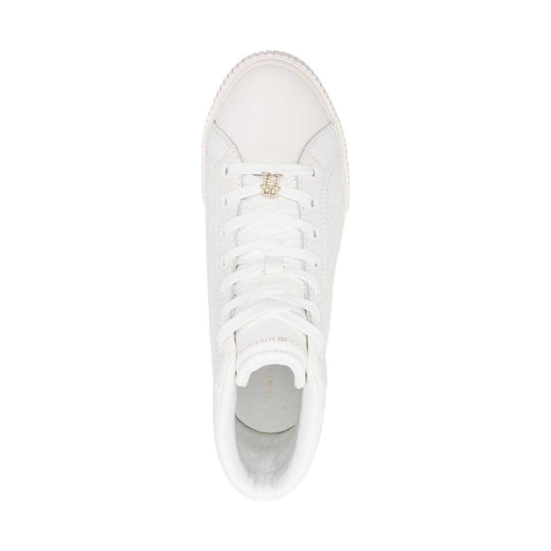 Tommy Hilfiger womens ecru th monogram sneaker high | Vilbury London