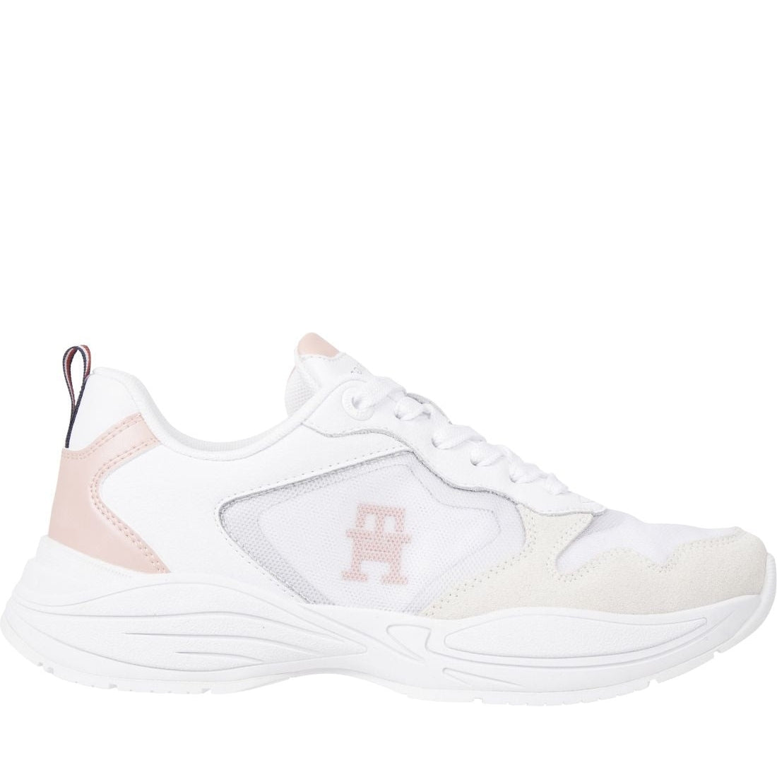 Tommy Hilfiger womens white sporty runner sport shoe | Vilbury London