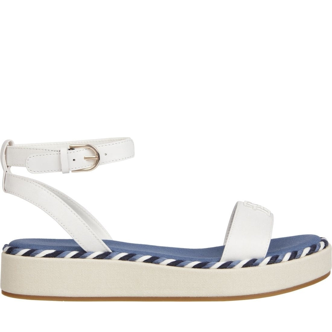 Tommy Hilfiger womens ecru rope flatform sandals | Vilbury London