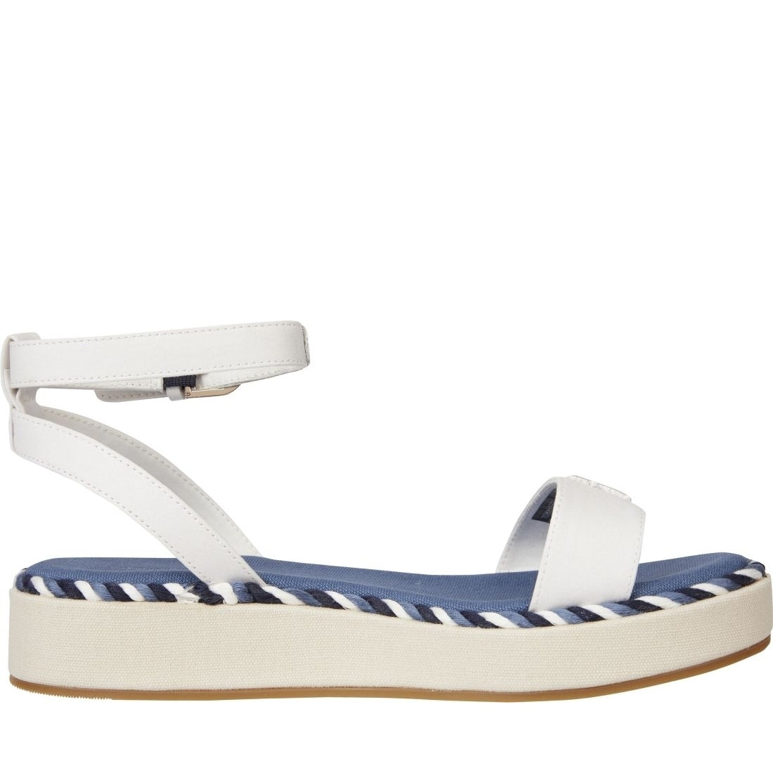 Tommy Hilfiger womens ecru rope flatform sandals | Vilbury London