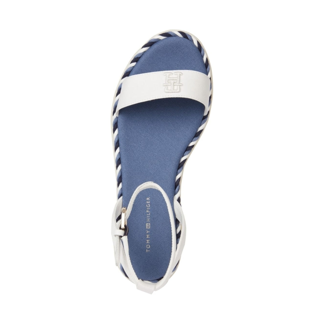 Tommy Hilfiger womens ecru rope flatform sandals | Vilbury London