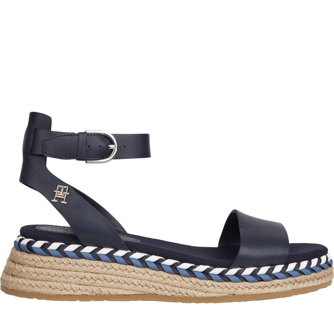 Tommy Hilfiger womens space blue low wedge sandal | Vilbury London