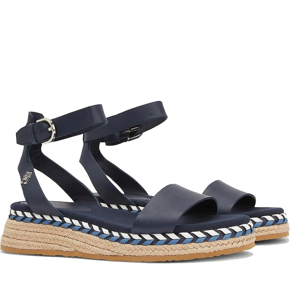 Tommy Hilfiger womens space blue low wedge sandal | Vilbury London